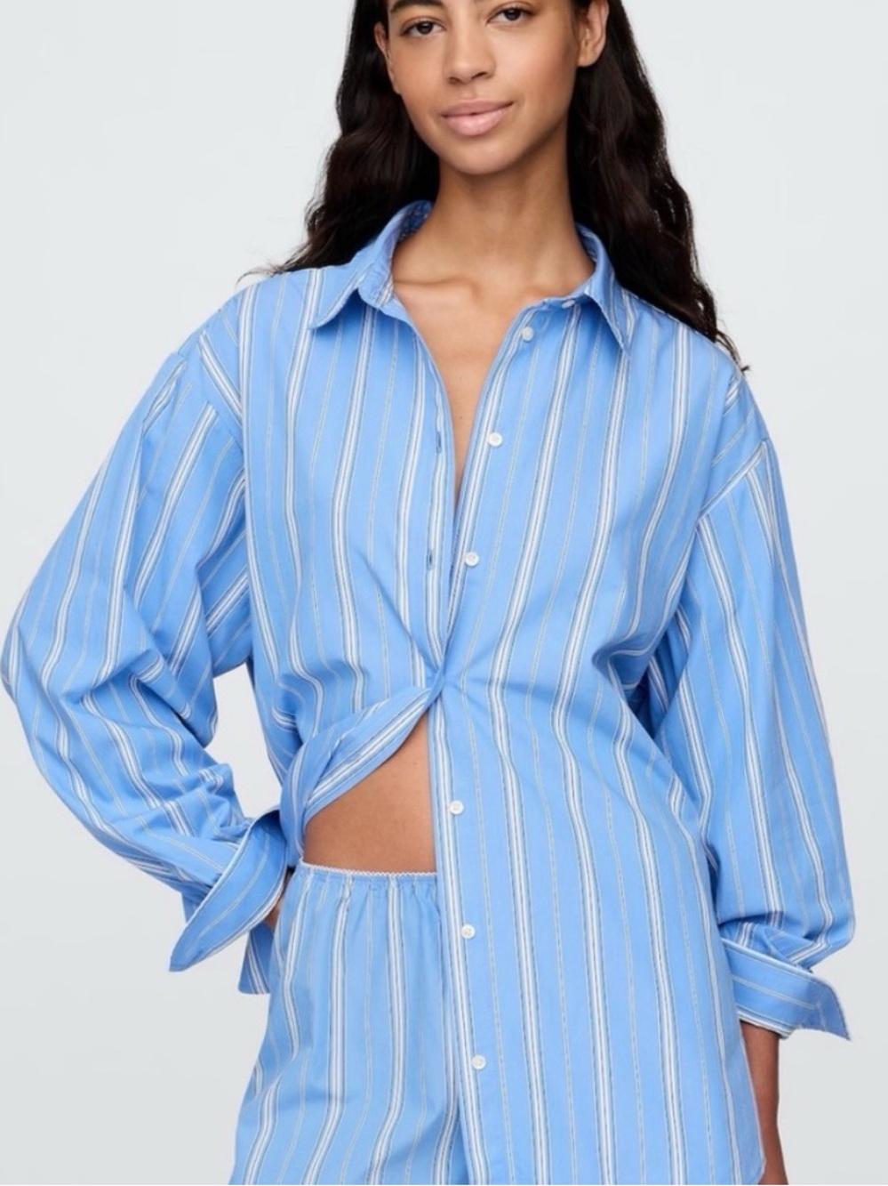 Gap × DÔEN Organic Cotton Poplin PJ Shirt XXS